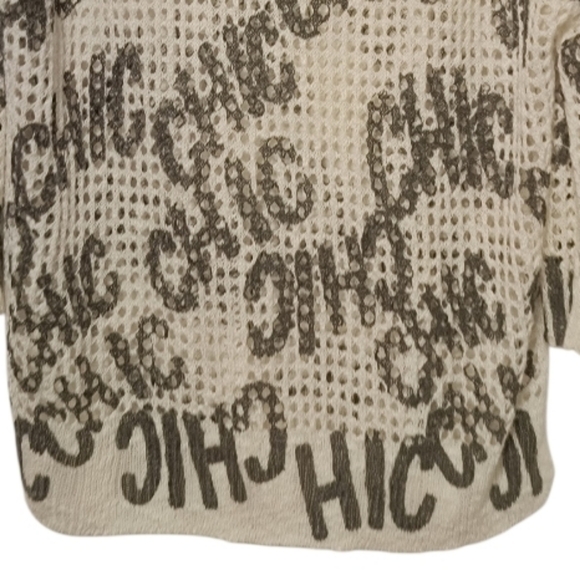 L/G🍀Frank Lyman Design Black and Cream Graphic Tunic - Picture 3 of 7